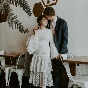 Boho Cream Lace Tiered Dress